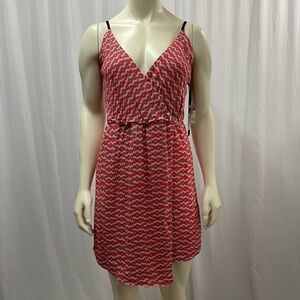 NWT Dex Asymmetrical Faux Wrap Dress Red Size XS